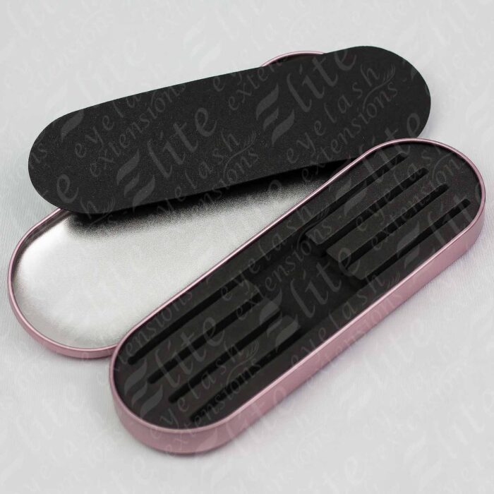 Elite-Eyelash-Extensions-Accessories-Tweezer-case-pink-open