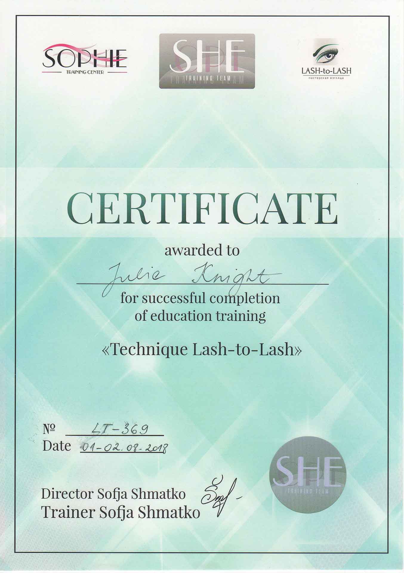 Julie-Knight-Sophie-Lash-To-Lash-Technique-Certificate